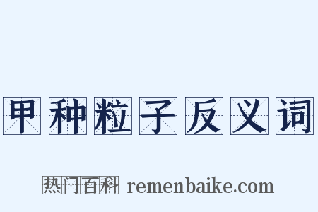 甲种粒子反义词是什么意思的图片